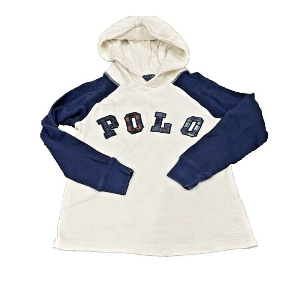 Other - Polo Ralph Lauren Boys Thermal Plaid Logo Long Sleeve Top With Hood SZ 6